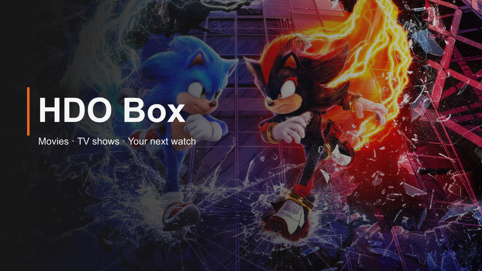 HDO Box movies and TV with Sonic the Hedgehog 3 artwork